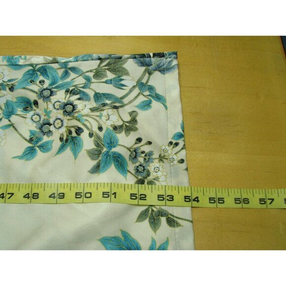 Vtg Made in Japan Blue Green Floral Open Kimono Robe Polyester Asian Gown One Sz - Picture 10 of 12